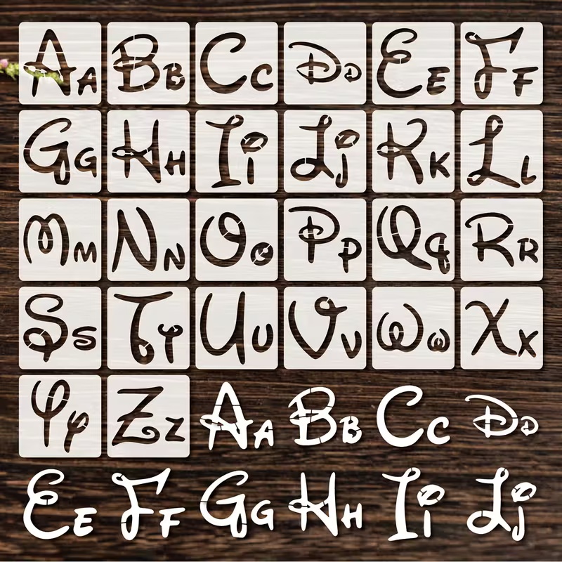 Photography Font - Conjunto de estêncil de alfabeto de