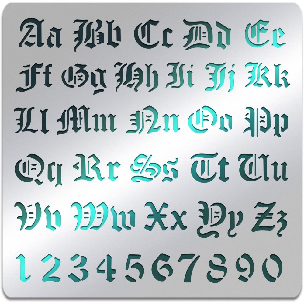 Photography Font - Estênceis de letras de metal fosco