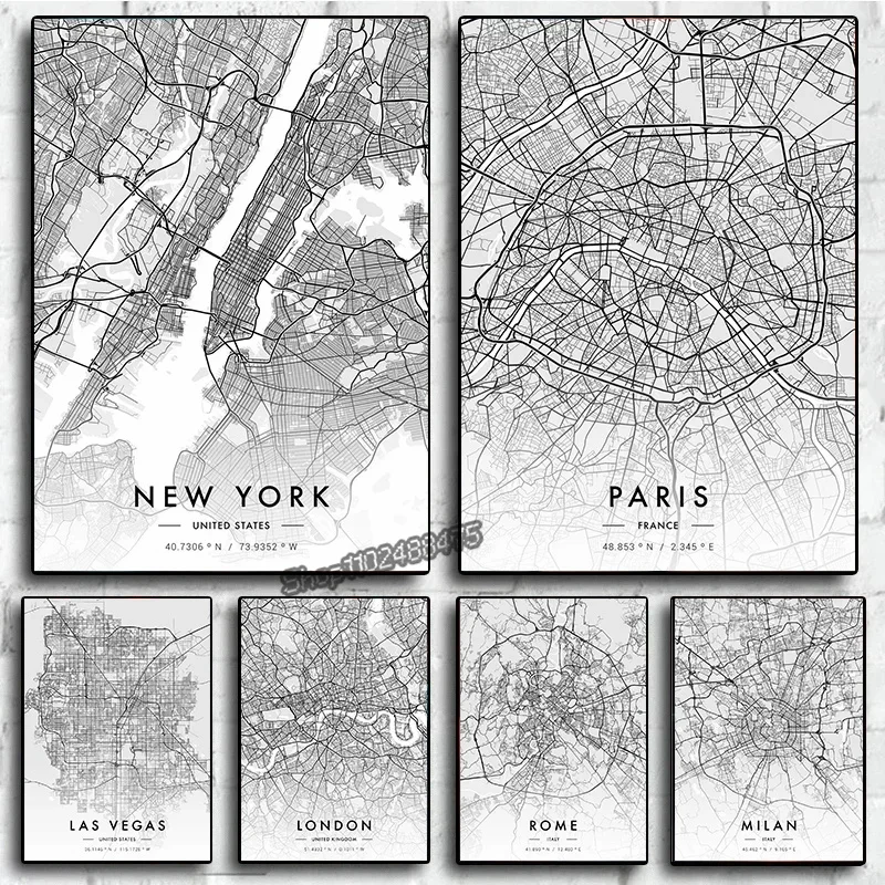 Photography New York - Arte em Mapa da Cidade de