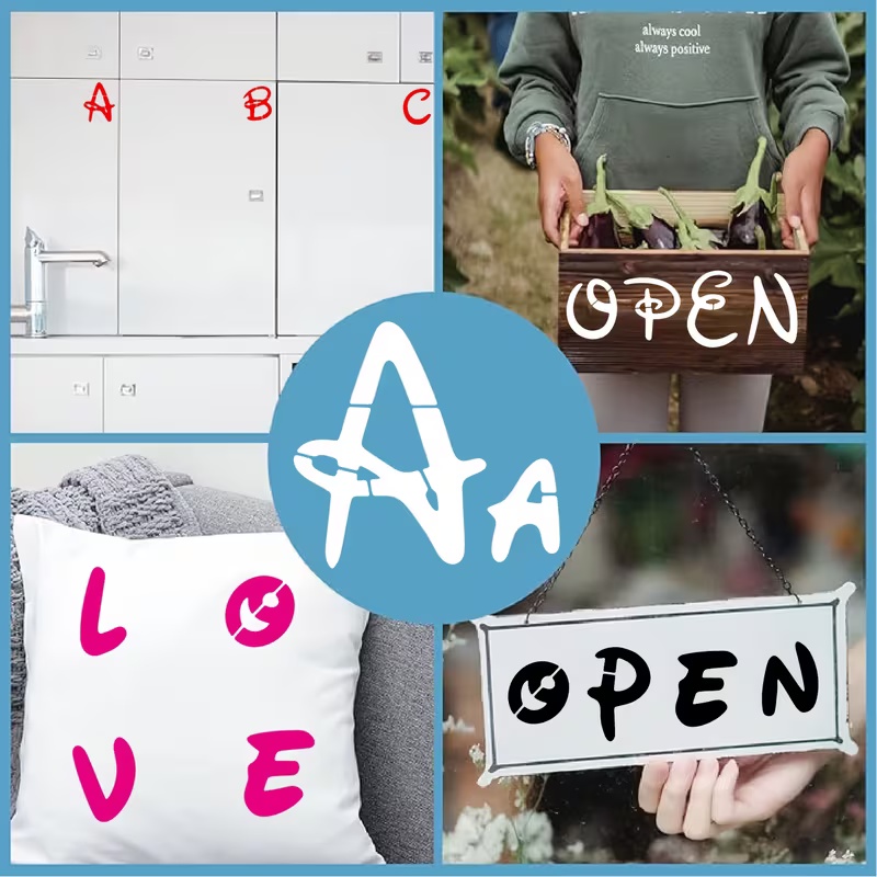 Conjunto de estêncil de alfabe - Photography Font avaliação e preço