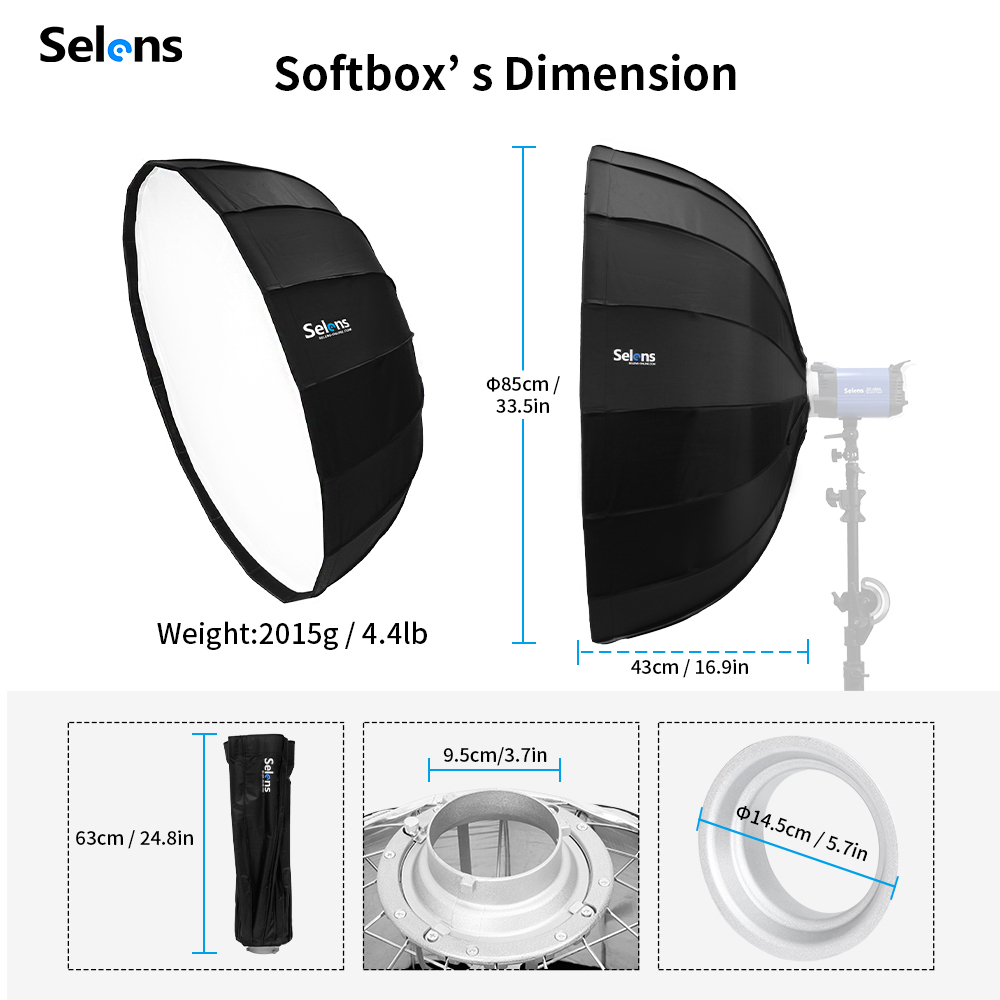 Selens-Softbox Radar Guarda-ch - Beauty Dish Softbox avaliação e preço