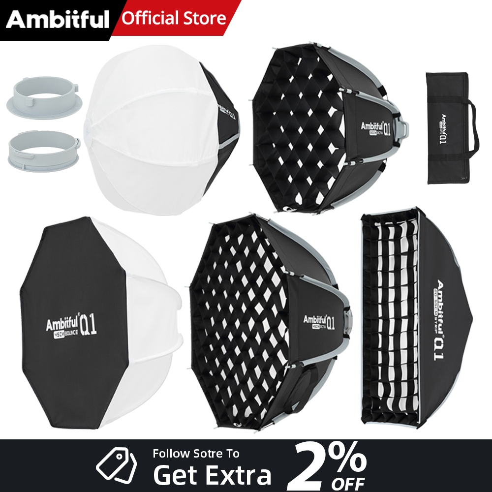 AMBITFUL Q1 Mini Softbox Octog - Beauty Dish Softbox avaliação e preço