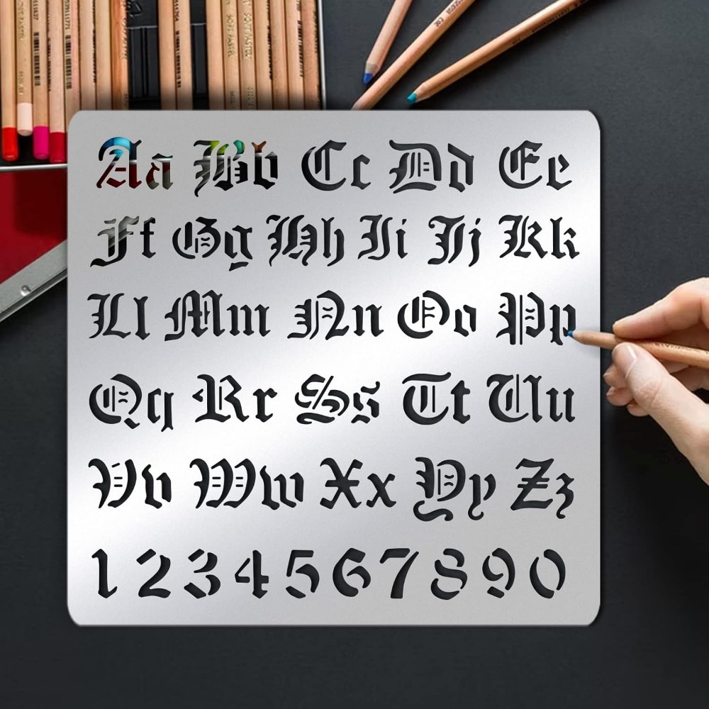Estênceis de letras de metal f - Photography Font avaliação e preço