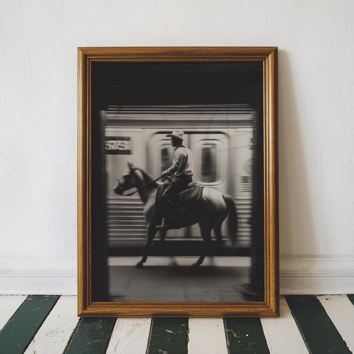 Vintage nyc cowboy metrô arte  - Photography New York avaliação e preço