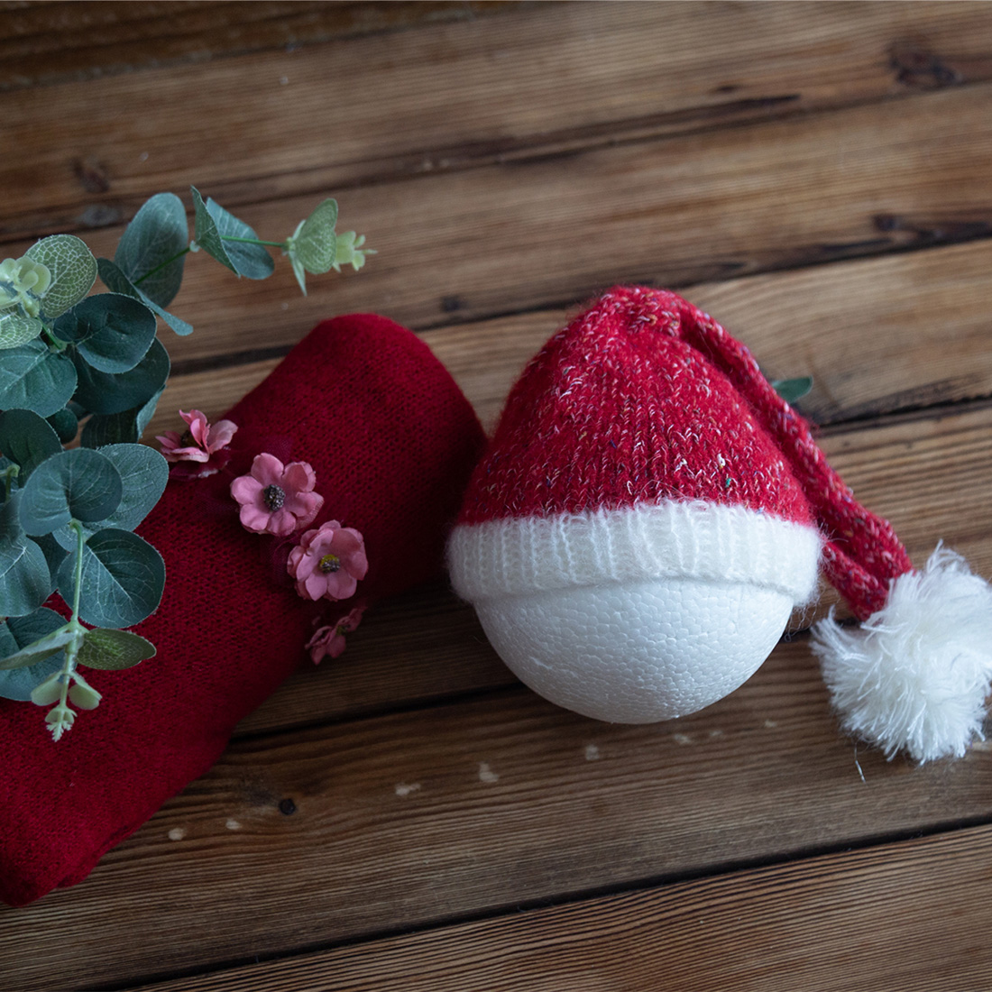 Chapéu de natal de malha para  - Photography Newborn avaliação e preço